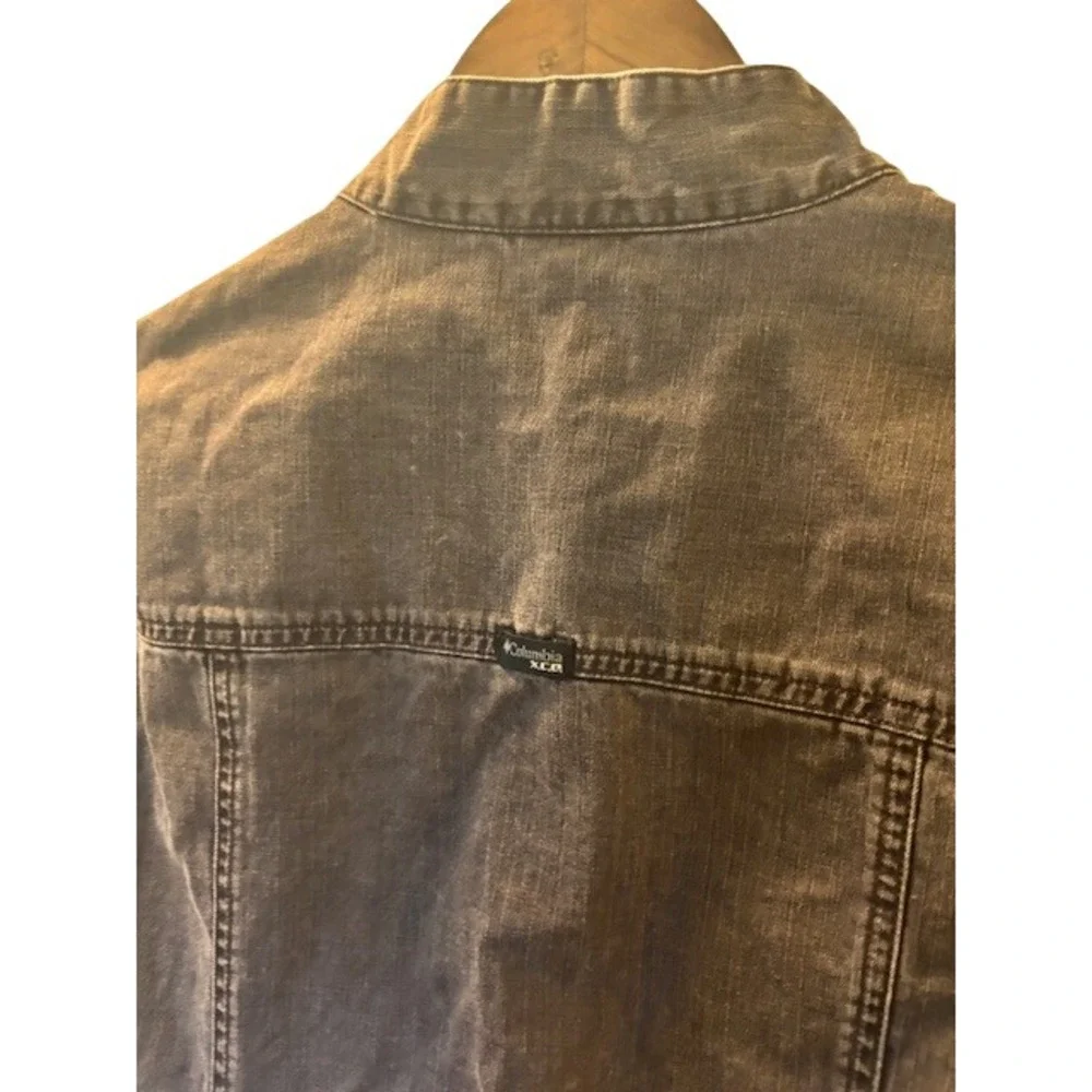 Columbia Sportswear XCO Women's XL Grey/Black Denim Jacket Mandarin Collar